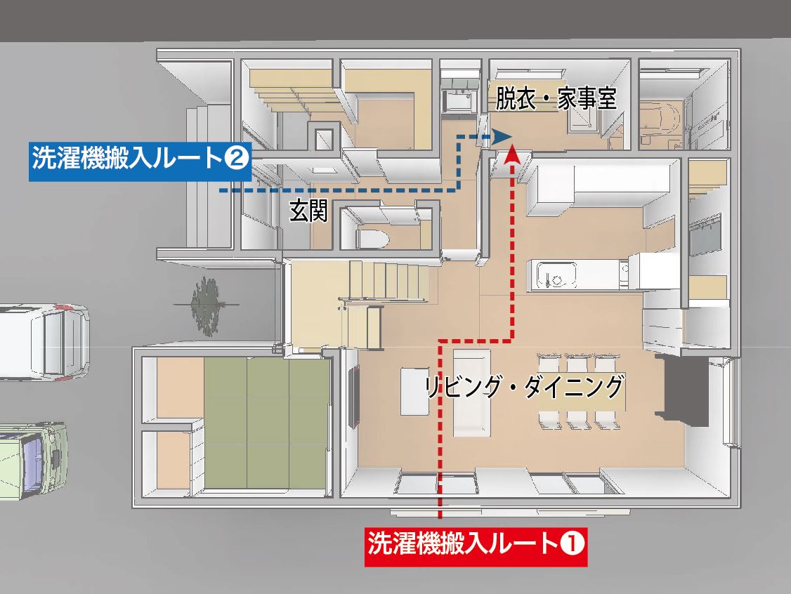 住宅では大型の家具の搬入経路を考えておく